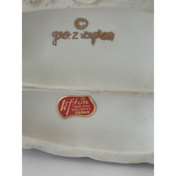 Lefton Hand-Painted Porcelain Figurine Of Gossiping Women With Cat - Picture 7 of 11